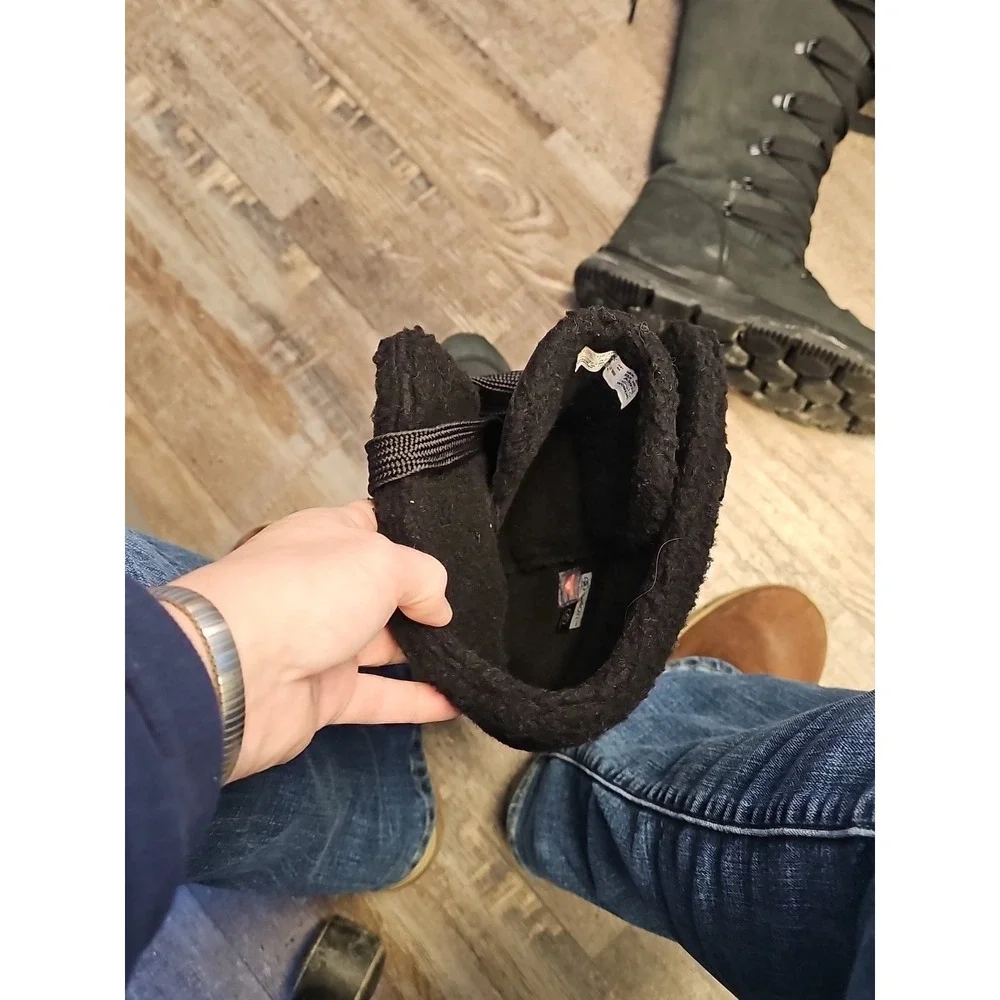 Timberland Women KNEE SNOW BOOTS 7‎ Black Lace Rugged Leather WARM NEW $198